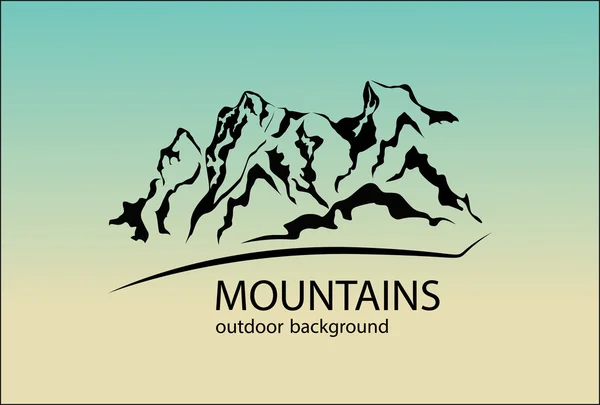 Emblème des montagnes. Élément de conception . — Image vectorielle