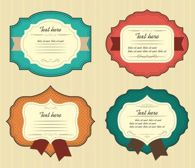 Vintage etiketleri ayarlama. Vektör boşlukları metin için yer ile.
