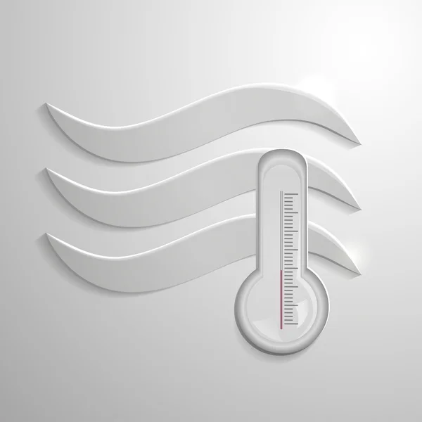 Vatten temperaturen ikonen på grå bakgrund. — Stock vektor