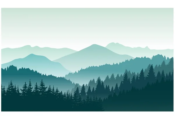 Mountains landscape in summer. — Stock Vector