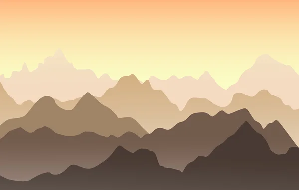 Hermoso paisaje de montaña en la noche de verano . — Vector de stock