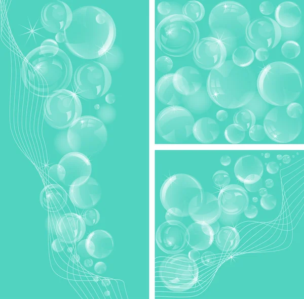 Ensemble de bulles de savon milieux . — Image vectorielle