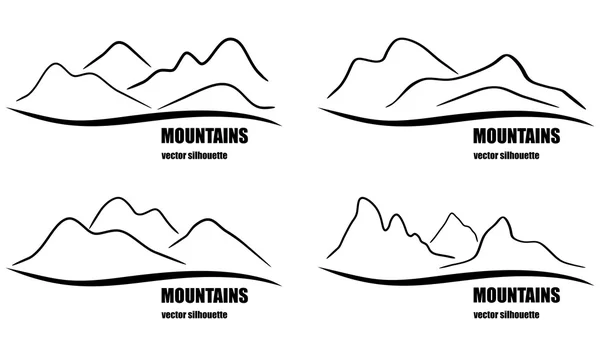 Reihe abstrakter Bergsilhouetten. — Stockvektor