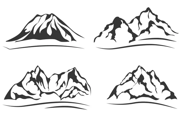 Montanhas silhuetas. Conjunto de ícones vetoriais . —  Vetores de Stock