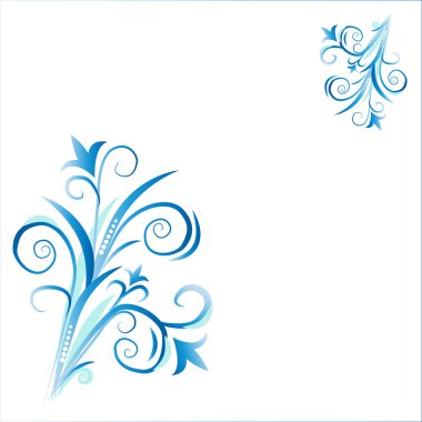 blue floral ornamen clipart