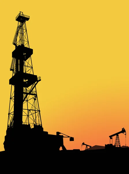 Bohrinsel auf dem Öl- und Gasfeld — Stockfoto