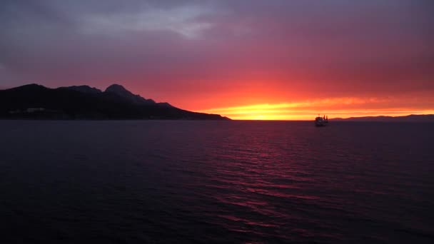 Gibraltar-Straße schöner Abend — Stockvideo