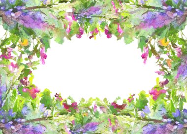 Stilize çerçeve çiçek desenli