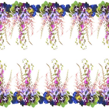 Sorunsuz stilize çiçek buketi desen