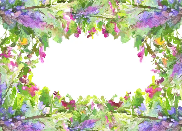 Stilize çerçeve çiçek desenli