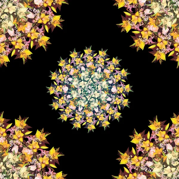 Стилизованная красивая рамка цветочный узор — стоковое фото