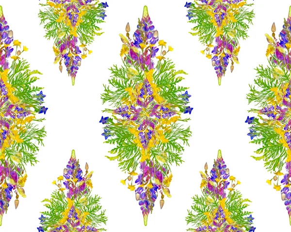 Gestileerde frame bloemen boeket patroon — Stockfoto