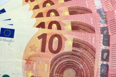 Euro banknot ve para birimi farklı yakından  