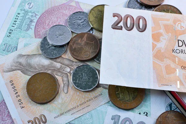 Close up Czech Koruna currency, Czech Republic — Stock Photo, Image