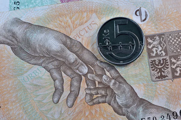 Zblízka měny Česká Koruna, Česká republika — Stock fotografie