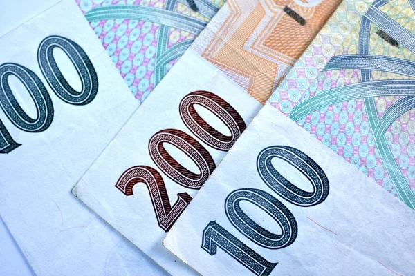 Закрыть валюту чешской кроны, Чешская Республика — стоковое фото