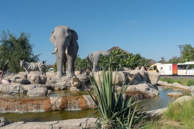 Dubai, Birleşik Arap Emirlikleri 22 Ocak 2021 Dubai Safari Parkı (Dubai Hayvanat Bahçesi), Al Warqa 'da yer alan Eko-Arkadaş Parkı 2500 civarında hayvana ve yaklaşık 250 türe sahiptir..
