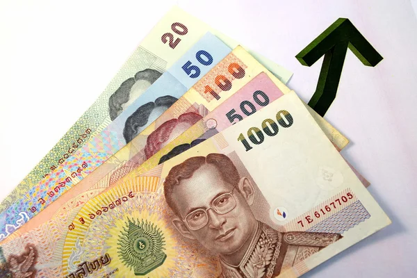 Close up of  Various currency notes and coins from different countries — Stock Photo, Image
