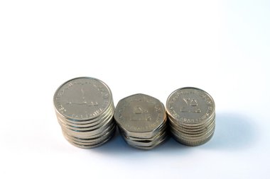 Yakın çeşitli para birimi banknot ve madeni paraların, Birleşik Arap Emirlikleri