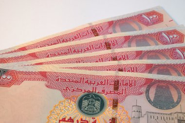 Yakın çeşitli para birimi banknot ve madeni paraların, Birleşik Arap Emirlikleri