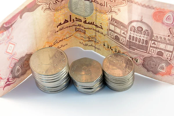 Yakın çeşitli para birimi banknot ve madeni paraların, Birleşik Arap Emirlikleri
