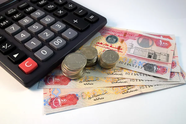 Yakın çeşitli para birimi banknot ve madeni paraların, Birleşik Arap Emirlikleri