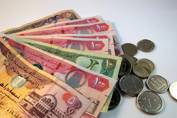 Yakın çeşitli para birimi banknot ve madeni paraların, Birleşik Arap Emirlikleri