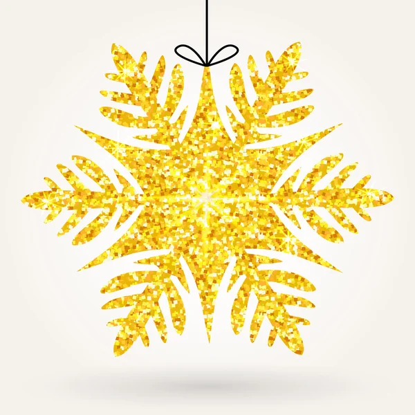 Holiday shiny glitter snowflake. Vector design — Stock Vector