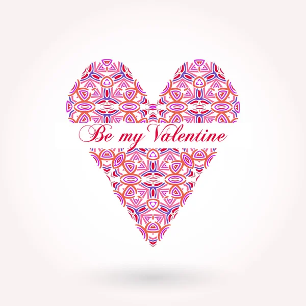 День Святого Валентина листівка з елегантним текстом "бути моєю Валентина" — стоковий вектор
