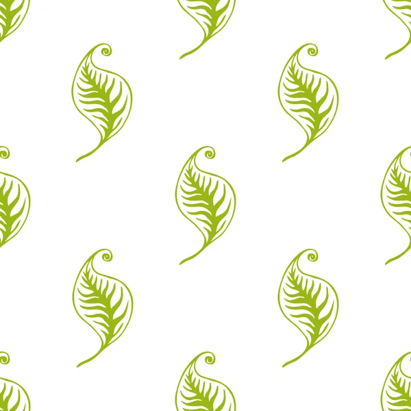 Feuilles vertes motif sans couture. — Image vectorielle