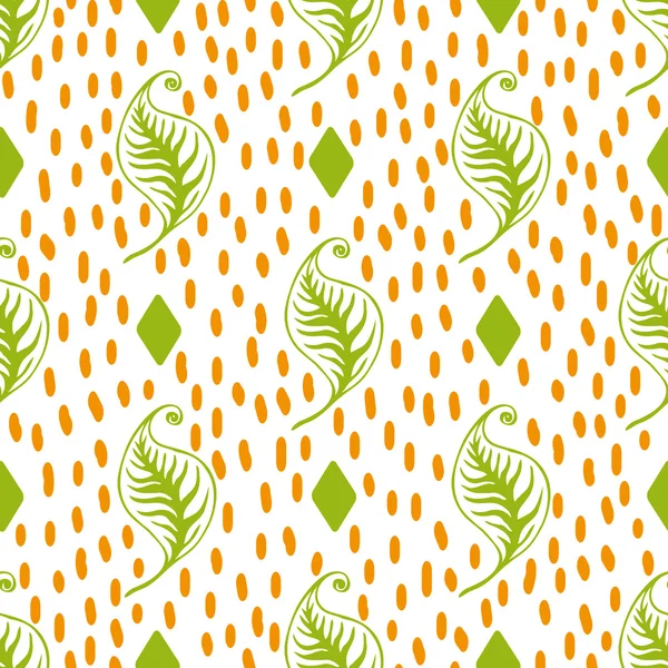 Grüne Blätter nahtloses Muster. — Stockvektor