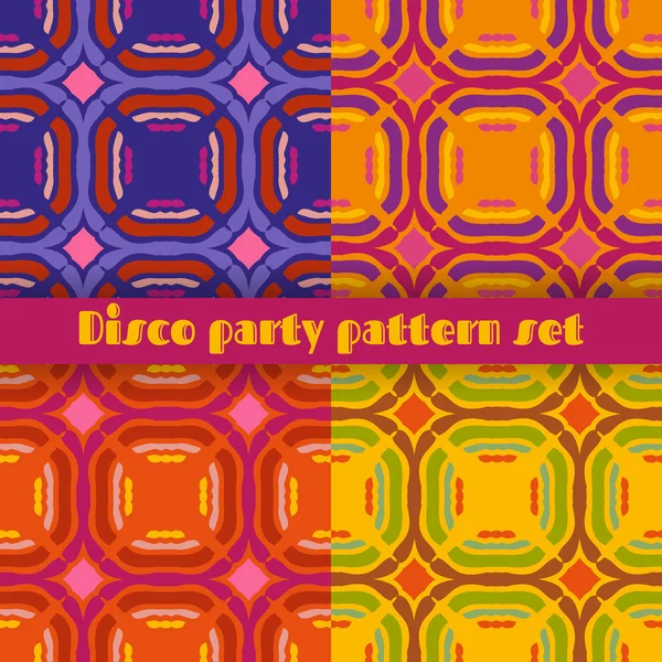 Disco partie motifs sans couture ensemble — Image vectorielle