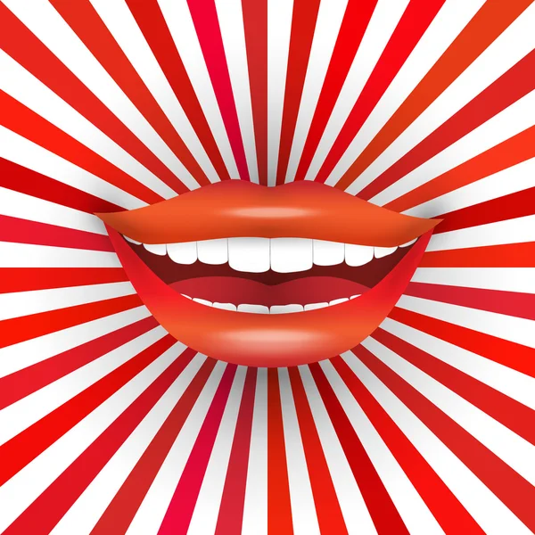 Big smile on red sunburst Royalty Free Stock Illustrations