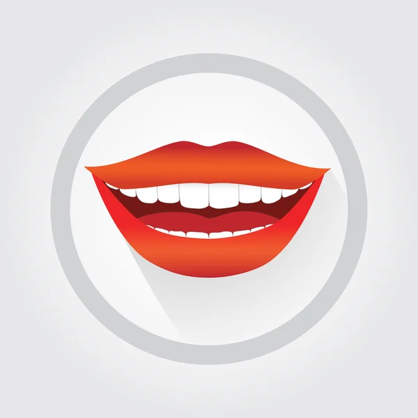 Woman's smile symbol. Happy smiling woman vector illustration — Stock vektor