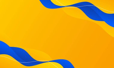 Soyut turuncu-sarı ve mavi akışkan arka plan. Modern dinamik duvar kağıdı. Satışlar, iş, reklamlar, etkinlikler, web, sayfalar ve daha fazlası için şablon afişi