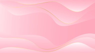 Elegant pink luxury background. Abstract wave dynamic wallpaper with gold lines. Template banner background for beauty products, sales, ads, events, web and pages