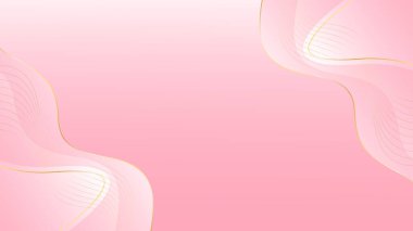 Elegant pink luxury background. Abstract wave dynamic wallpaper with gold lines. Template banner background for beauty products, sales, ads, events, web and pages