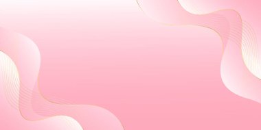 Elegant pink luxury background. Abstract wave dynamic wallpaper with gold lines. Template banner background for beauty products, sales, ads, events, web and pages