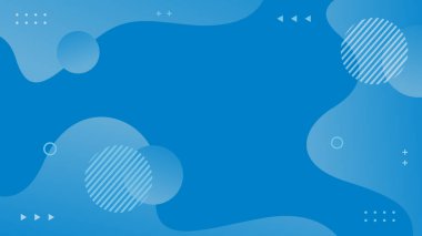 Geometrik elementlere sahip soyut mavi sıvı dalga arkaplanı. Akışkan şekiller bileşimi. İş şablonları, afişler, markalaşma, sunumlar, web ve sayfalar için uygundur