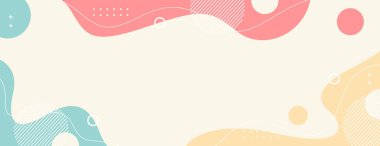 Pastel renkli minimalist geometrik afiş arkaplanı. Vektör çizimi. Satış afişleri, şablonlar, iş ilanları, etkinlikler, başlıklar, web ve daha fazlası için elverişli