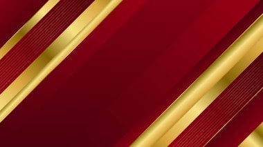 Altın köşeli çizgili soyut kırmızı lüks arka plan, zarif modern duvar kağıdı, davetiyeler, ödüller, iş şablonları, satış afişleri, etkinlikler, web ve sayfalar için uygun.