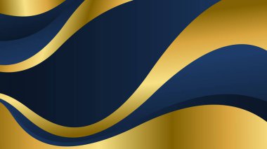 Soyut lacivert ve altın rengi lüks dalga arka planı. Zarif modern duvar kağıdı. İş şablonları, satış afişleri, etkinlikler, davetiyeler, ödüller, web ve sayfalar için elverişli