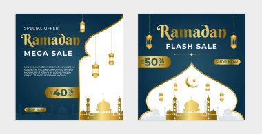 Ramazan Mega Satışı ve Flash Satış Bayrağı Seti. Cami ve Fener Çizimleriyle Zarif İslami Meydan Şablonu. Sosyal medya paylaşımları, e-ticaret, İnternet ve daha fazlası için elverişli