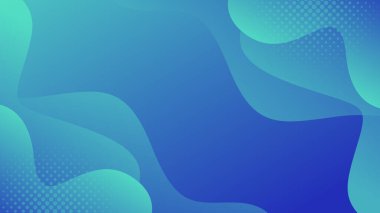 Soyut turkuaz gradyan arka plan, sıvı dalgalı şekiller, modern sıvı duvar kağıdı. Şablonlar, satış afişleri, iş ilanları, posterler, kapaklar, web siteleri ve sayfalar için elverişli