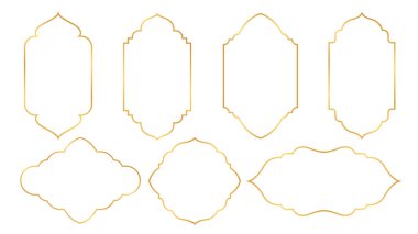 İslami sınır çerçeve sanatı, elementler, simgeler ve grafik tasarımı. İslami festivaller, Ramazan şablonları, bayram afişleri, etiket tasarımları ve daha fazlası için uygun