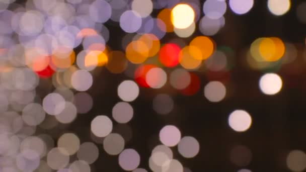 Night city är defocused med fin bokeh — Stockvideo