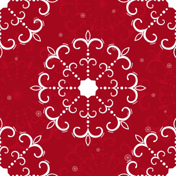 Hand Drawn Beautiful Seamless Pattern Openwork Snowflakes Happy New Year — Stock Vector