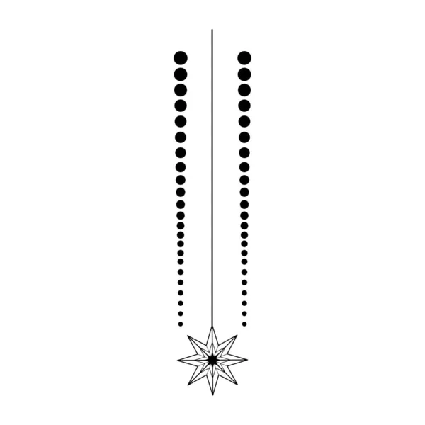 Étoile Dessinée Main Cercles Pour Décoration Symbole Spirituel Espace Céleste — Image vectorielle