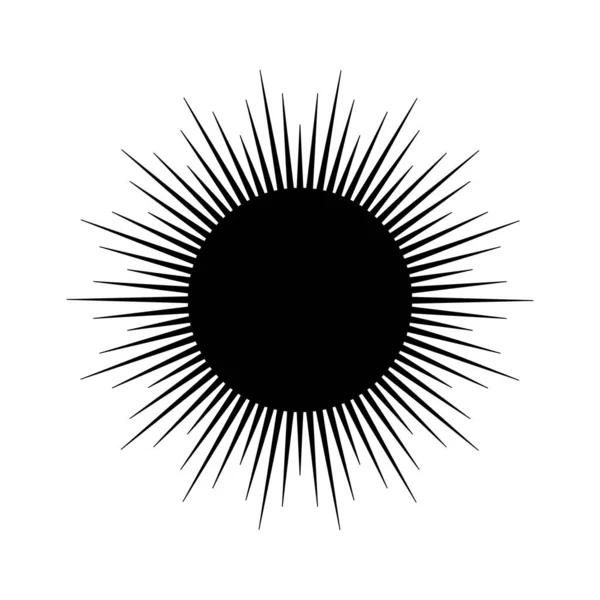 Sol Místico Dibujado Mano Línea Art Símbolo Espiritual Espacio Celestial — Vector de stock