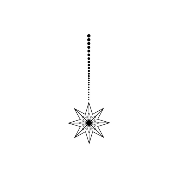 Stella Disegnata Mano Cerchi Decorazione Simbolo Spirituale Spazio Celeste Talismano — Vettoriale Stock